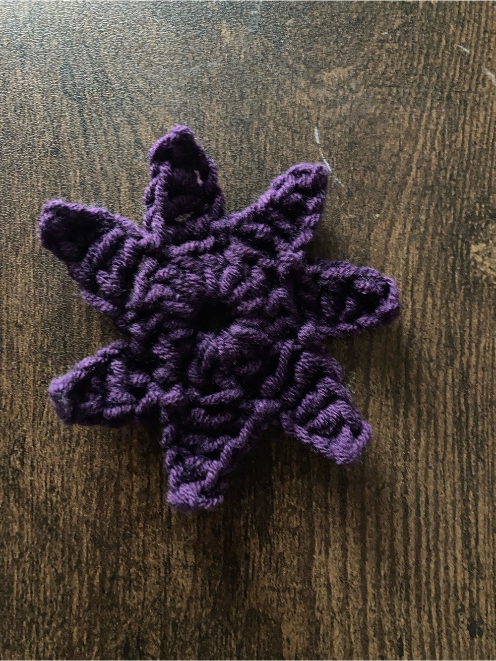 Handmade Crochet Star Accent in Deep Purple